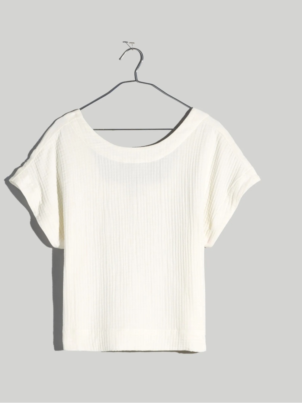 Madewell White Double Gauze Popover Cotton Top Size M